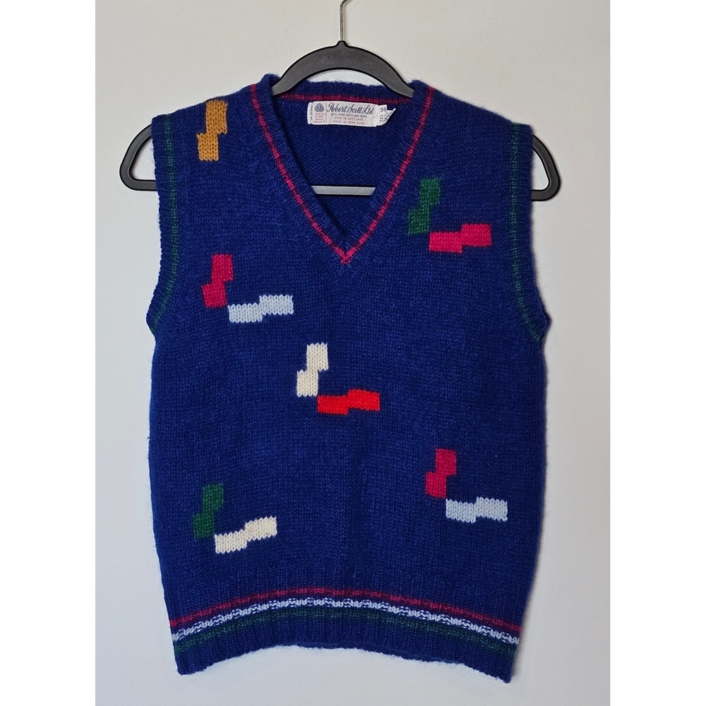 Blue Patterned Men's Vest